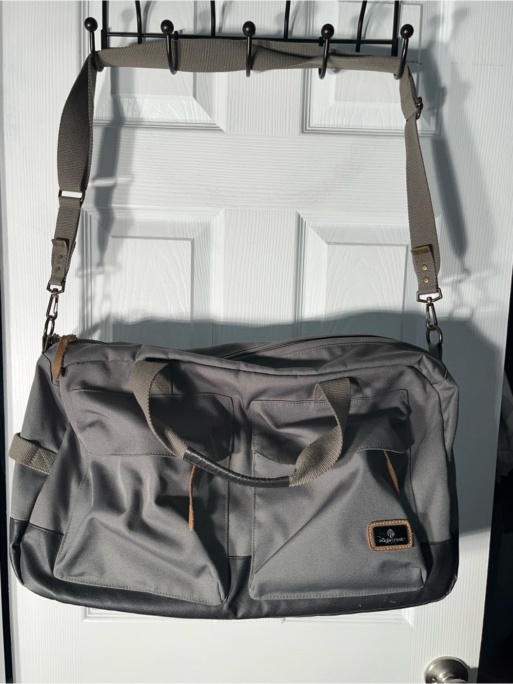 Eagle Creek Carry On Duffle Weekender CorDura Fabric Green Gray
